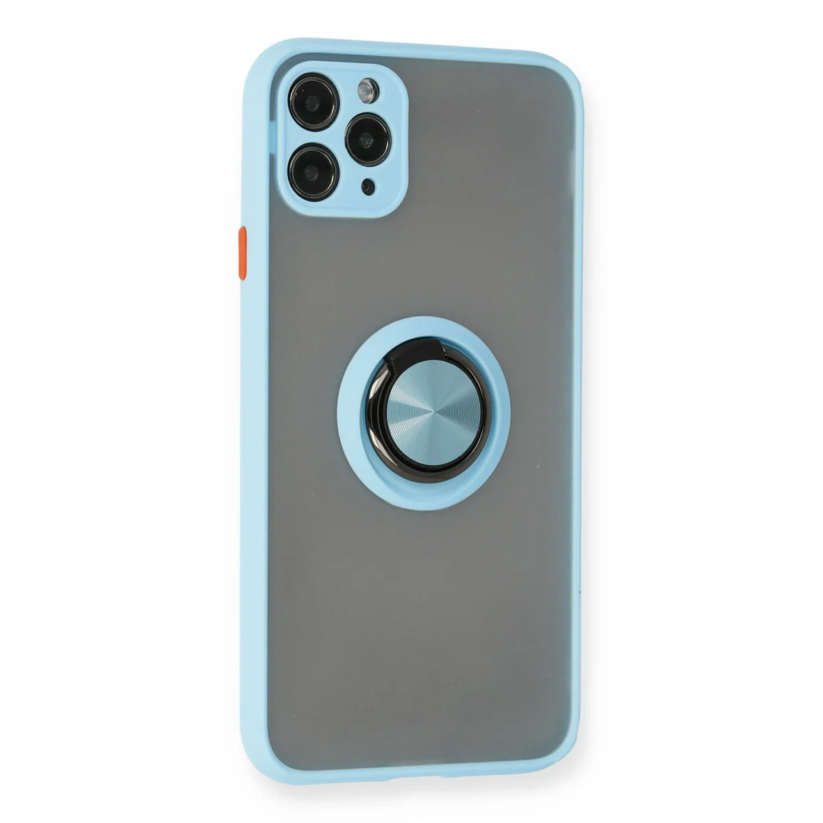 iPhone 11 Pro Max Kılıf Montreal Yüzüklü Silikon Kapak - Buz Mavi