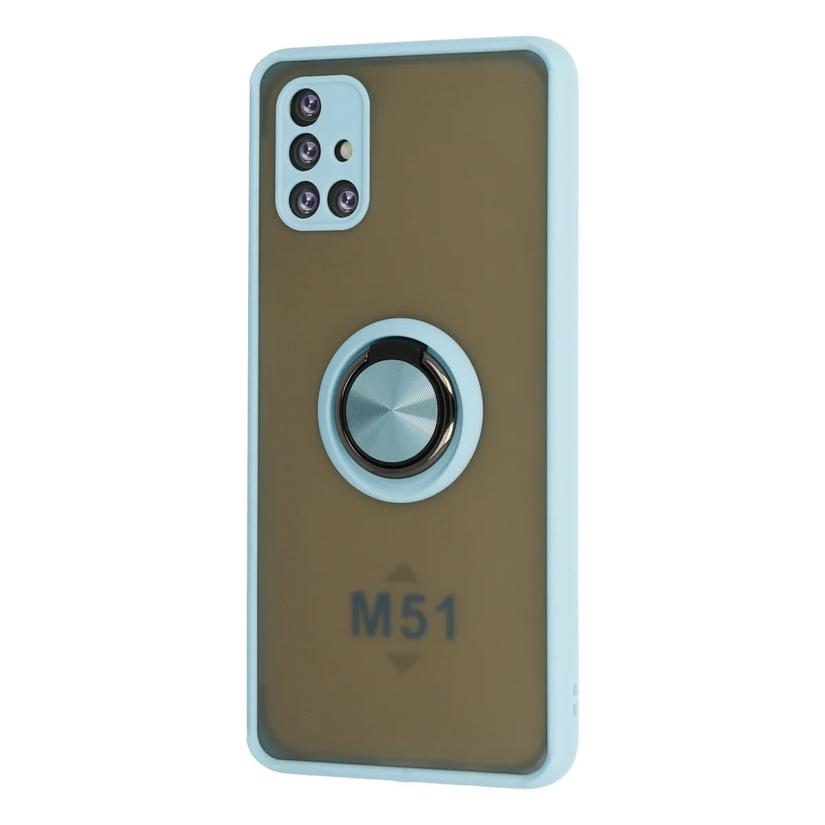 Galaxy M51 Kılıf Montreal Yüzüklü Silikon Kapak - Buz Mavi