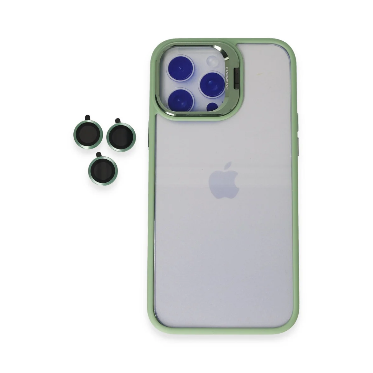 iPhone 15 Pro Max Kılıf Roblox Lens Standlı Kapak - Yeşil