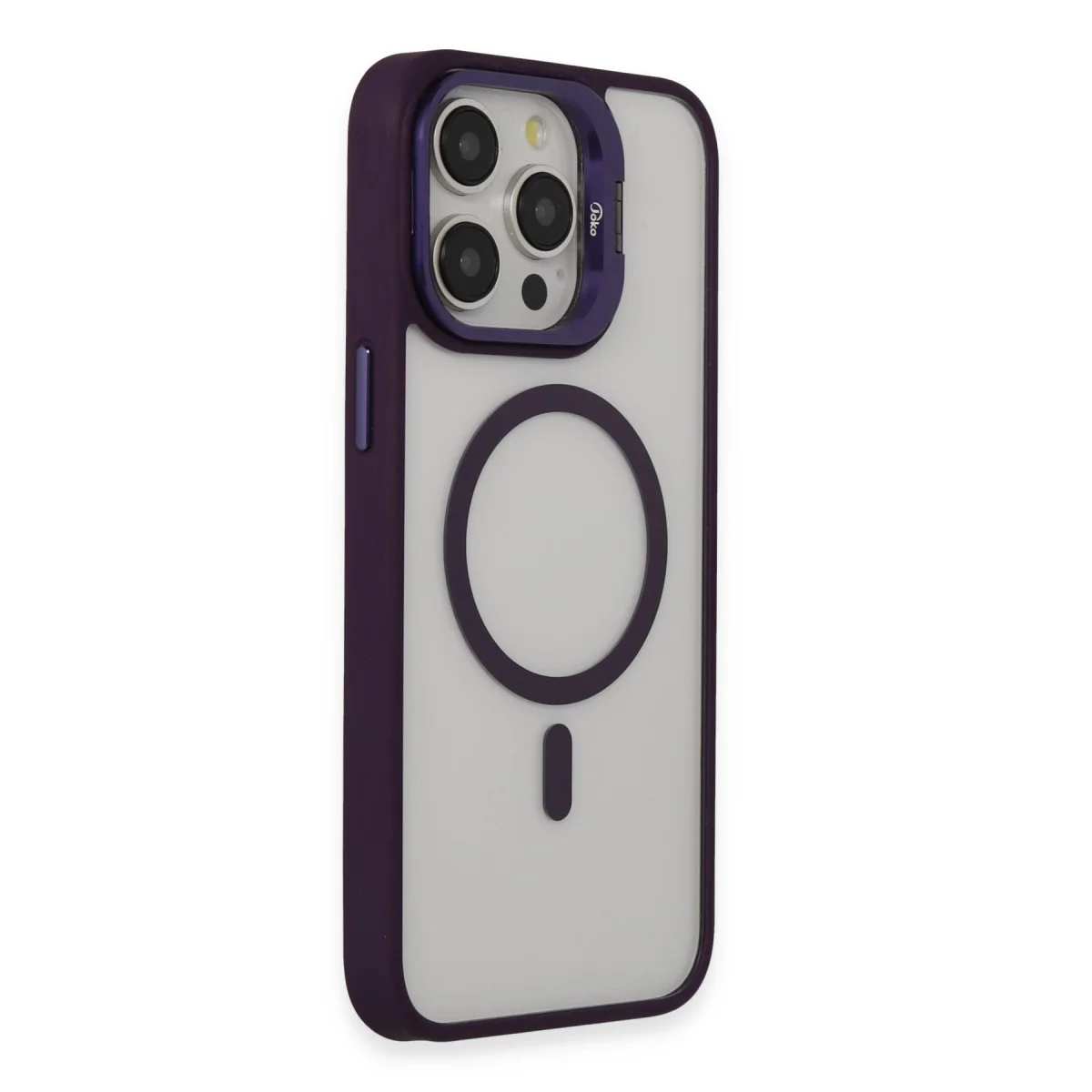 iPhone 14 Pro Kılıf Roblox Lens Magsafe Standlı Kapak - Derin Mor