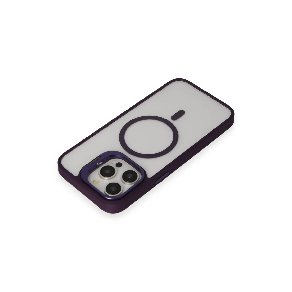 iPhone 14 Pro Kılıf Roblox Lens Magsafe Standlı Kapak - Derin Mor