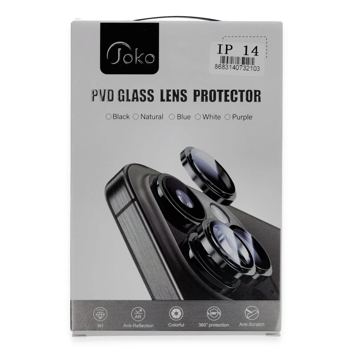 iPhone 14 PVD Metal Kamera Lens - Siyah