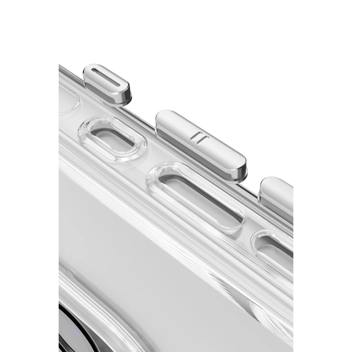 iPhone 16 Gleam PC Sert Magsafe Kılıf - Şeffaf-Siyah