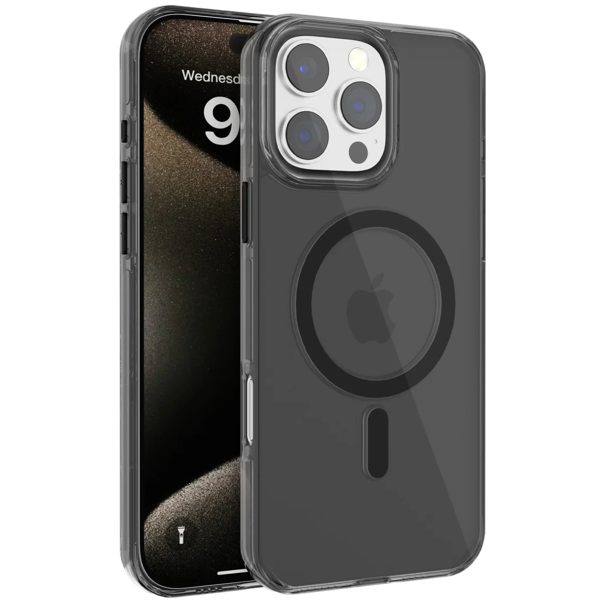iPhone 16 Pro Max Gleam PC Sert Magsafe Kılıf - Siyah