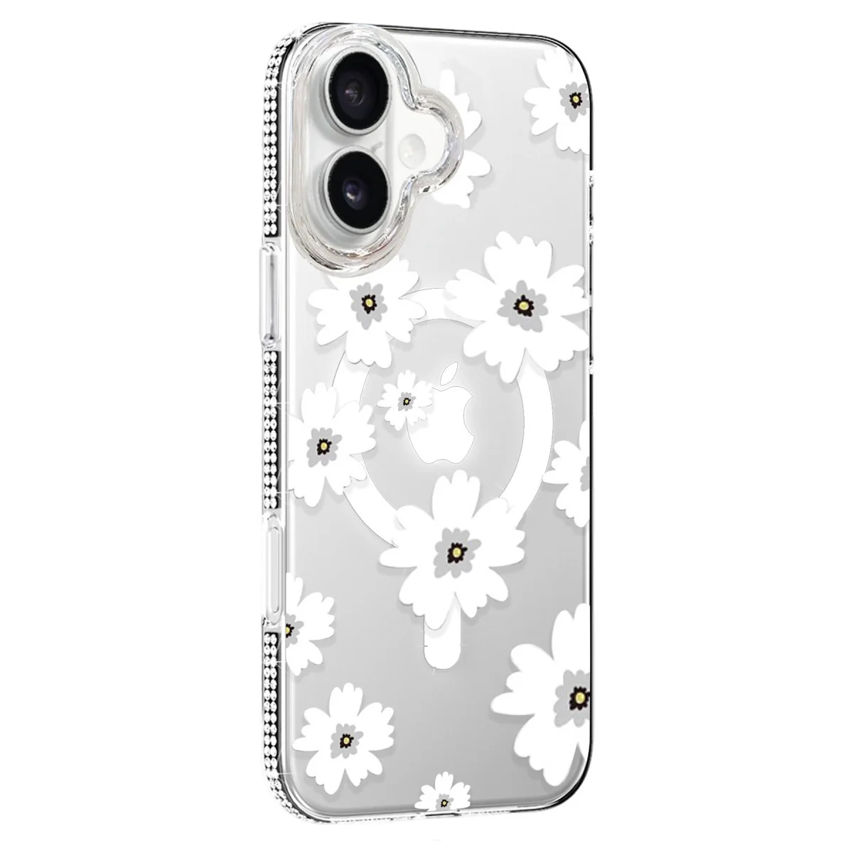 iPhone 16 Floral Magsafe Kapak - Beyaz