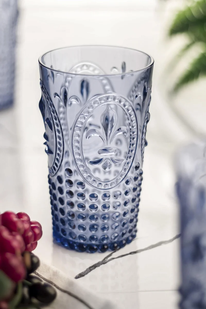 Akrilik Buz Mavisi 6'lı Uzun Bardak & Su Meşrubat Bardağı 750 ml ( Büyük Boy & Cam Değildir )
