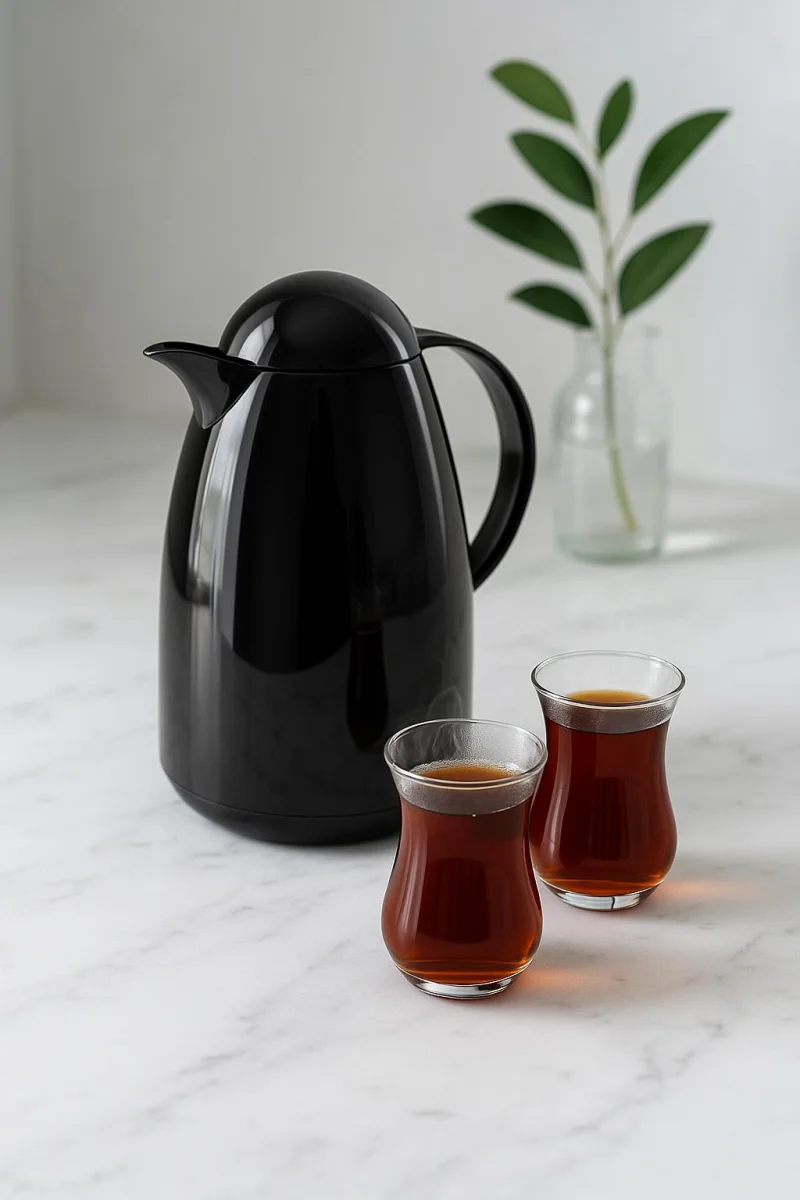 1 Lt Akrilik Siyah Çay Termosu 12 Saat Sıcak 24 Saat Soğuk-2828