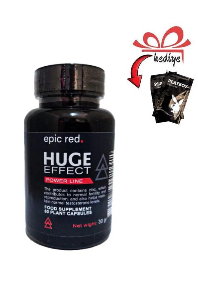 Huge Effect Erkeklere Özel Destekleyici 60'lı x 1 ad +Kayganlaştırıcı Jelle