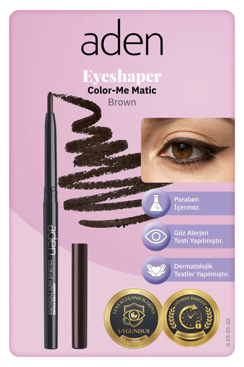 Aden Color-Me Matic Eyeshaper - Asansörlü Göz Kalemi 02 Brown(Kahverengi)