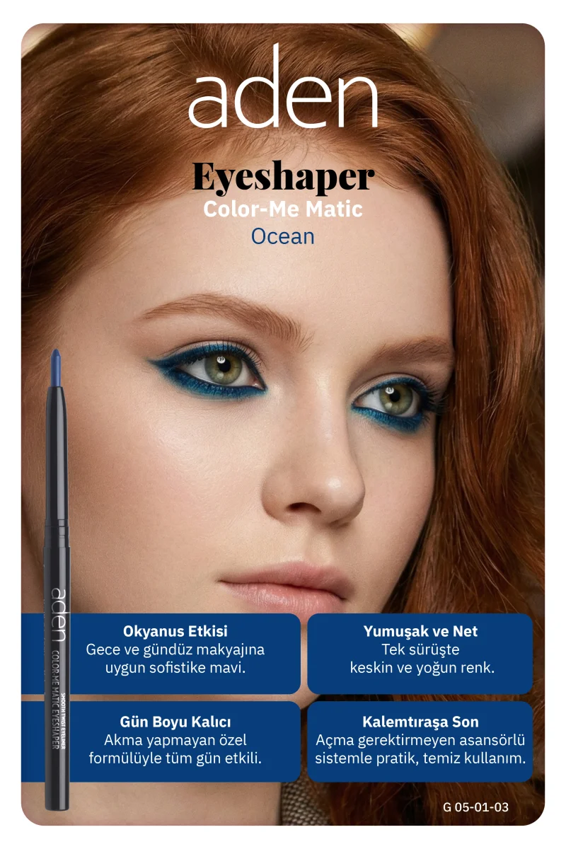 Aden Color-Me Matic Eyeshaper - Asansörlü Göz Kalemi 03 Ocean(Okyanus)