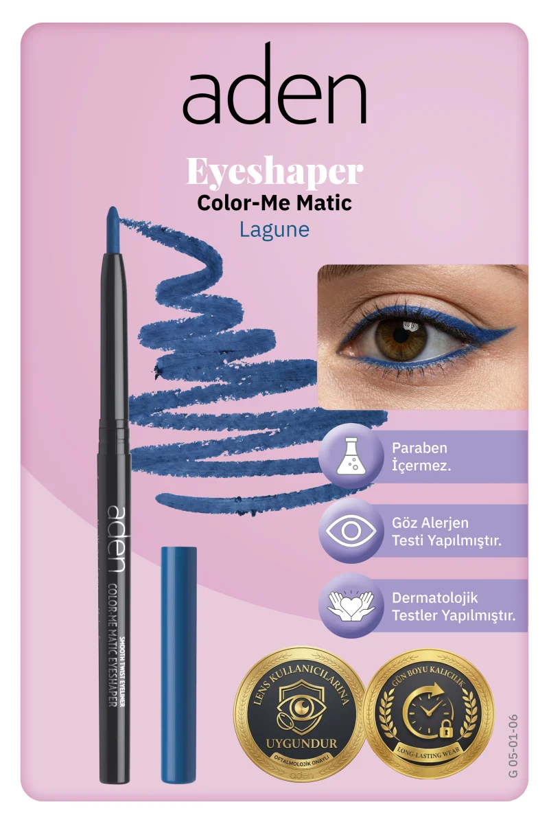 Aden Color-Me Matic Eyeshaper - Asansörlü Göz Kalemi 07 Lagune(Lacivert)