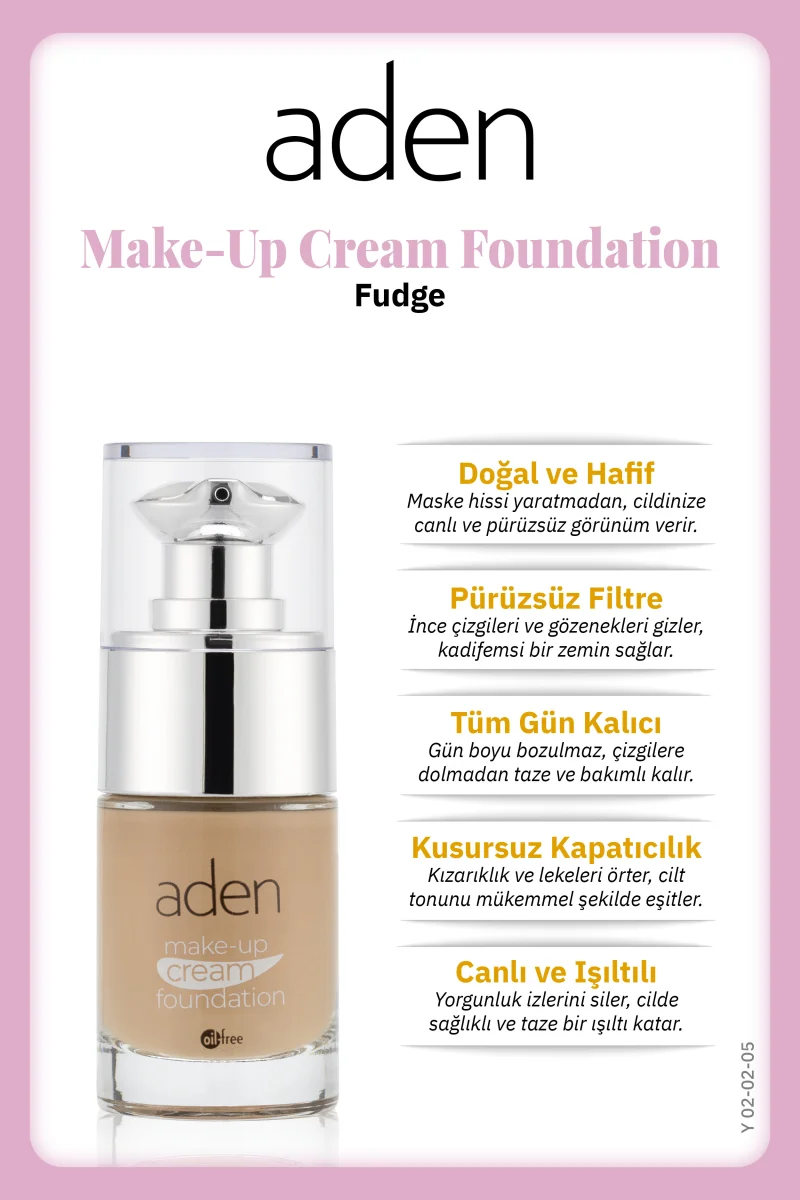 Aden Make-Up Cream Foundation Fudge(Şekerleme)