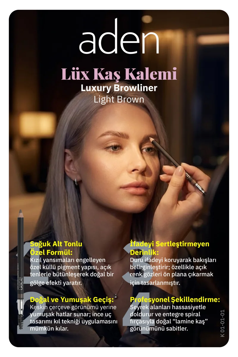 Aden Luxury Browliner - Kaş Kalemi 01 Light Brown(Açık Kahverengi)