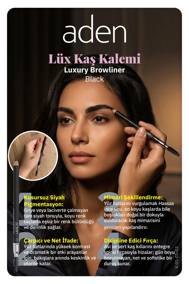 Aden Luxury Browliner - Kaş Kalemi 03 Black(Siyah)