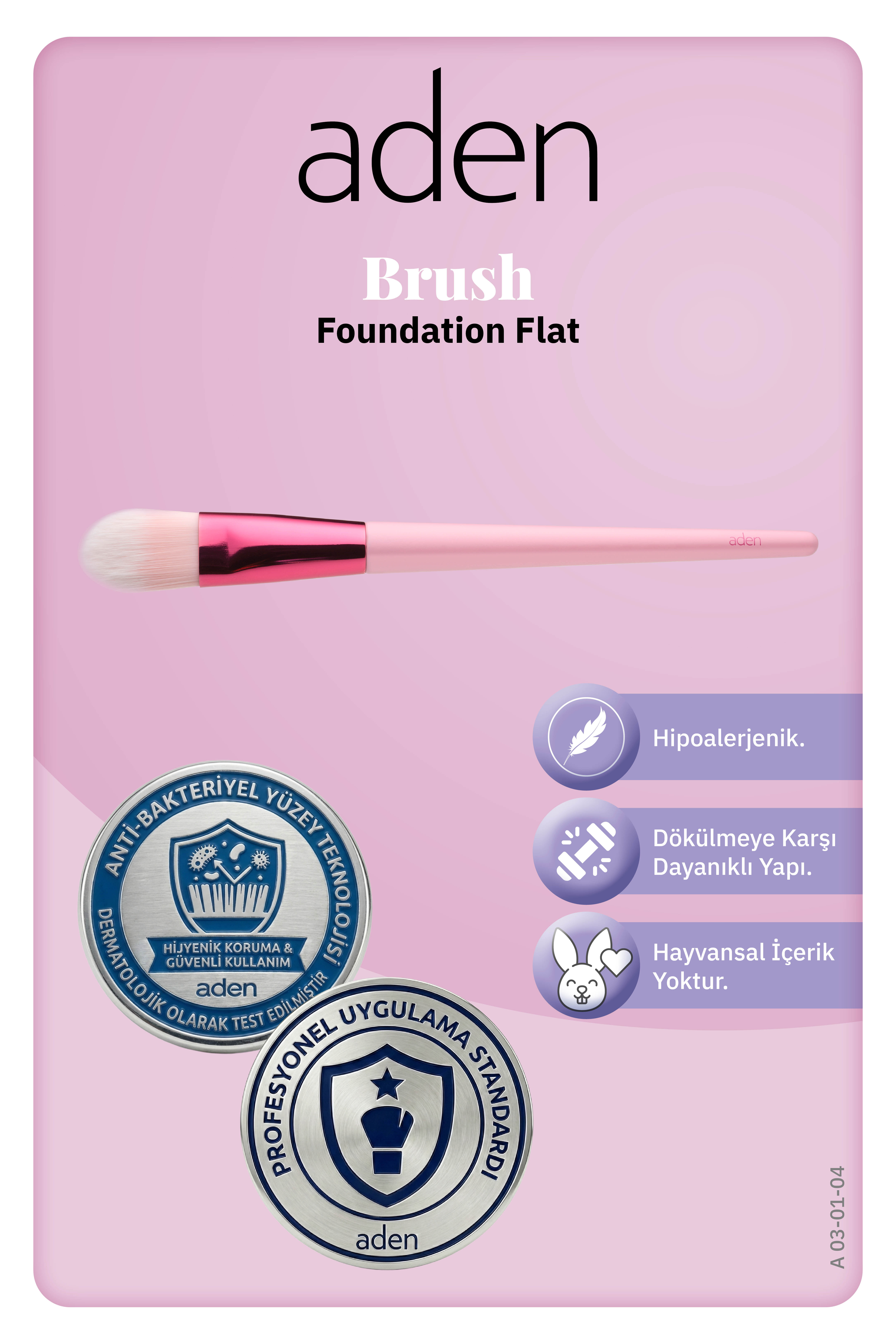 Aden Makyaj Fırçası - Foundation Brush Flat / Düz Fondöten Fırçası