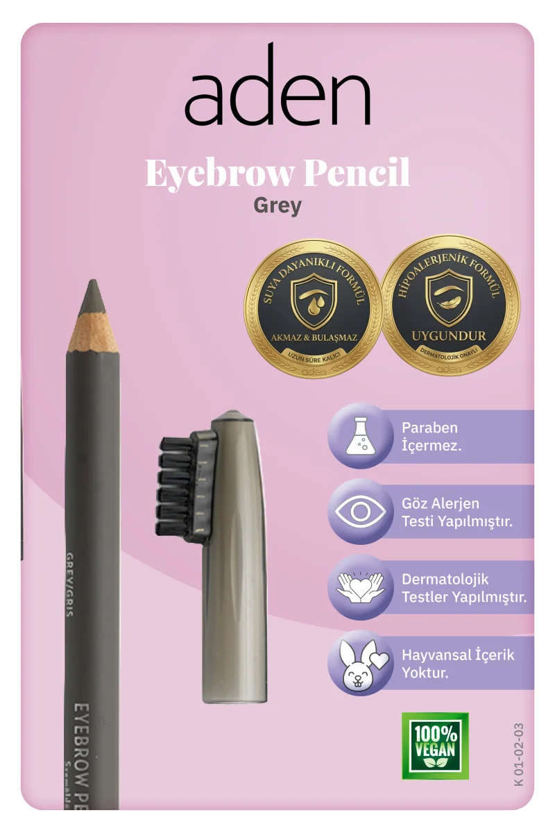 Aden Eyebrow Pencil - Kaş Kalemi 03 Grey(Gri)