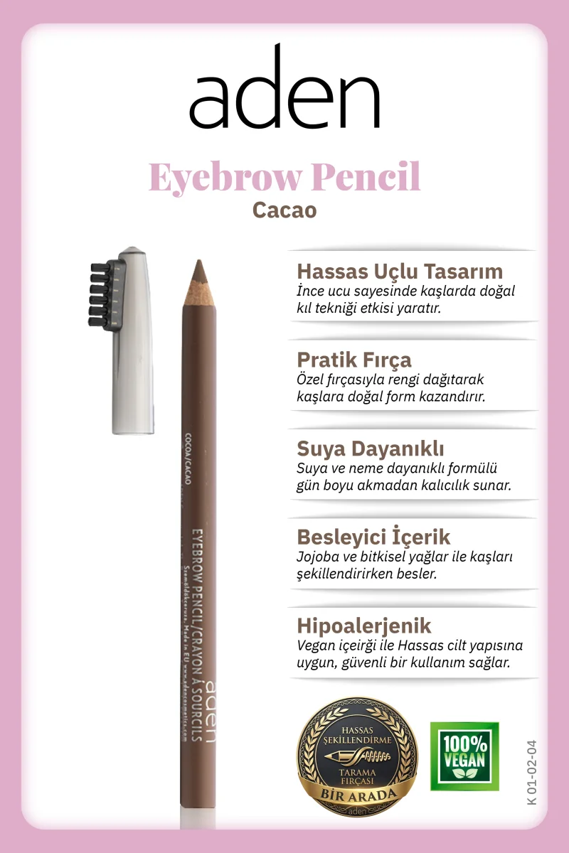 Aden Eyebrow Pencil - Kaş Kalemi 04 Cacao(Kakao)
