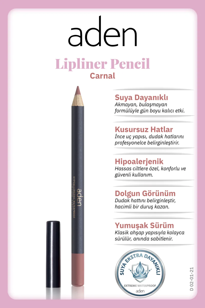 Aden Lipliner Pencil - Dudak Kalemi 21 Carnal(Karanfil)