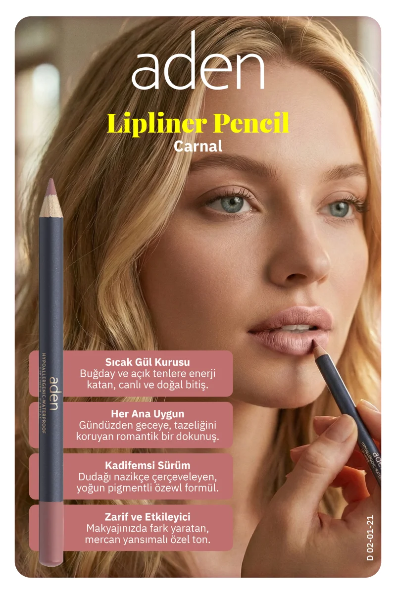 Aden Lipliner Pencil - Dudak Kalemi 21 Carnal(Karanfil)