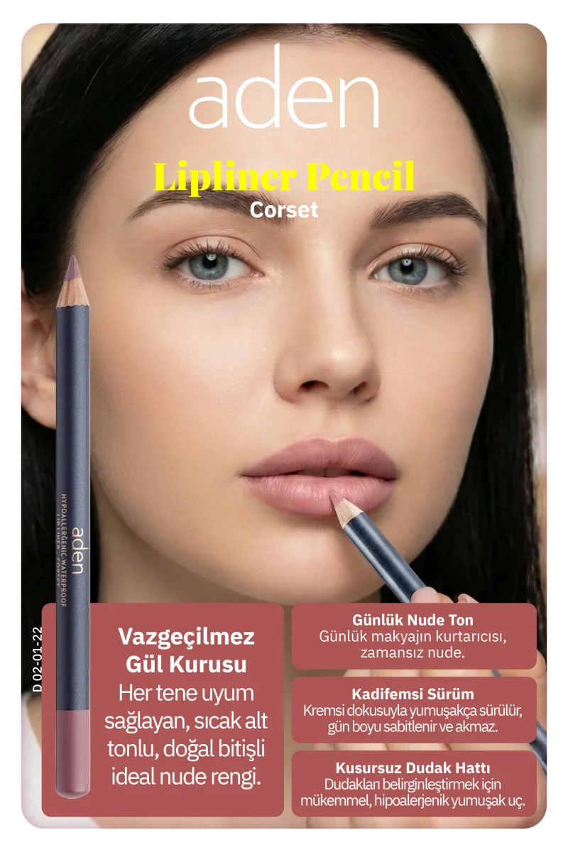 Aden Lipliner Pencil - Dudak Kalemi 22 Corset(Gül Beji)