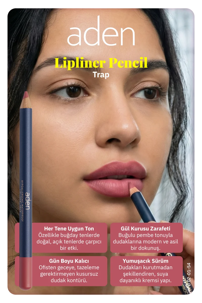 Aden Lipliner Pencil - Dudak Kalemi 54 Trap(Orkide Pembesi)