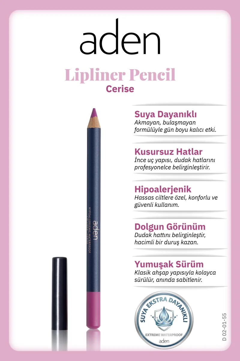 Aden Lipliner Pencil - Dudak Kalemi 55 Cerise(Kiraz)