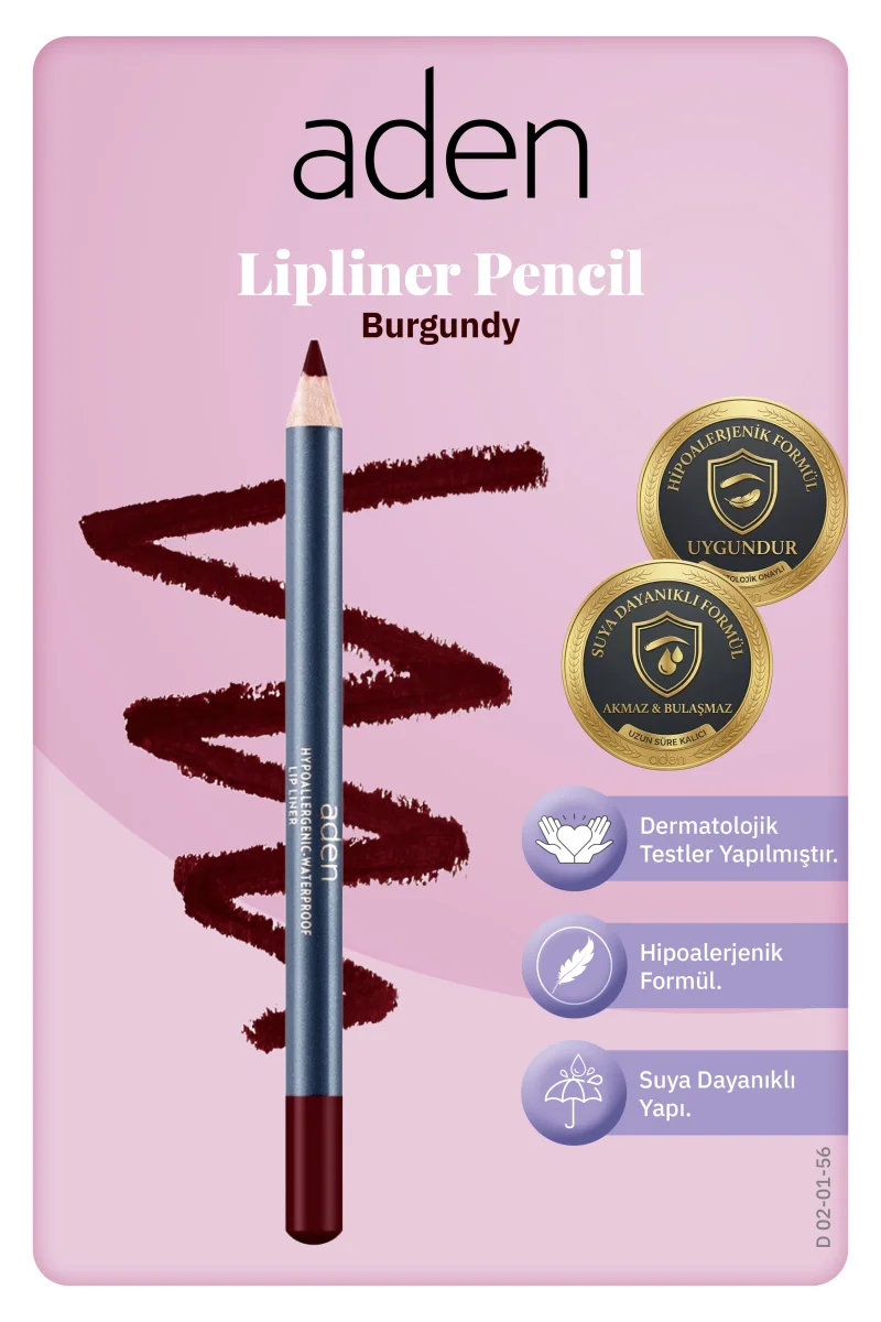 Aden Lipliner Pencil - Dudak Kalemi 56 Burgundy(Bordo)