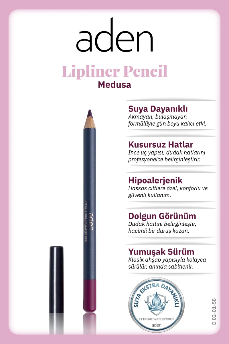 Aden Lipliner Pencil - Dudak Kalemi 58 Medusa(Mürdüm)