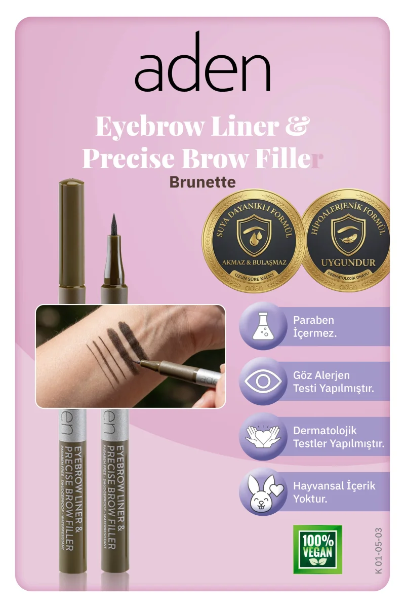 Aden Precise Brow Filler - Hassas Kaş Dolgu Kalemi 03 Brunette(Esmer)