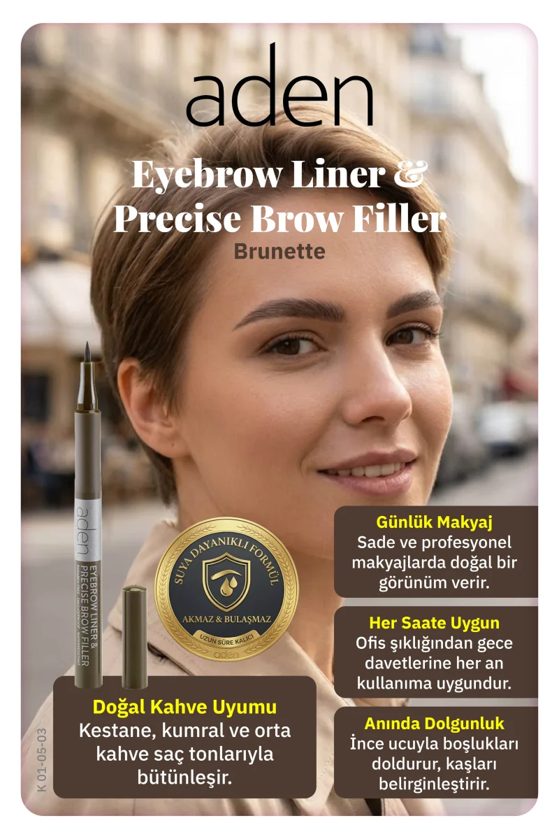 Aden Precise Brow Filler - Hassas Kaş Dolgu Kalemi 03 Brunette(Esmer)
