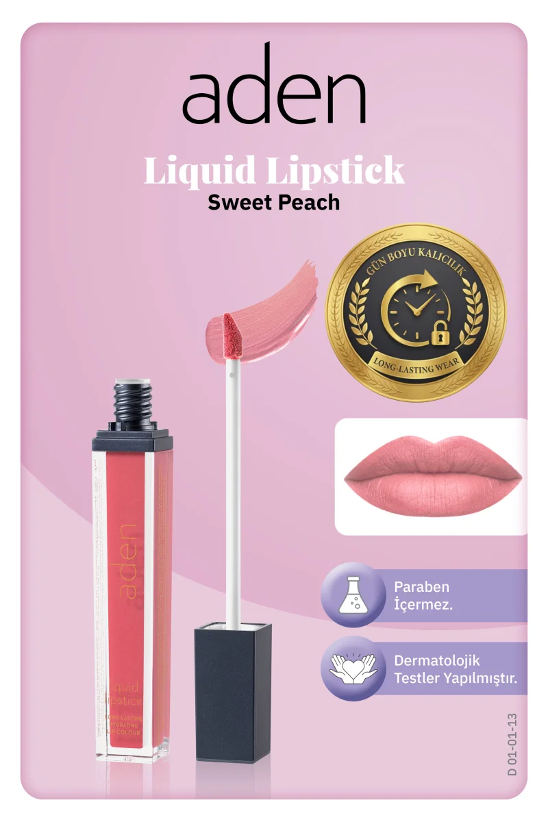 Aden Liquid Lipstick - Likit Ruj 13 Sweet Peach(Tatlı Şeftali)