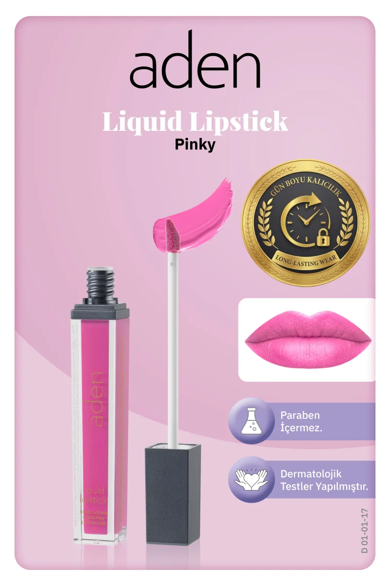 Aden Liquid Lipstick - Likit Ruj 17 Pinky(Yoğun Pembe)