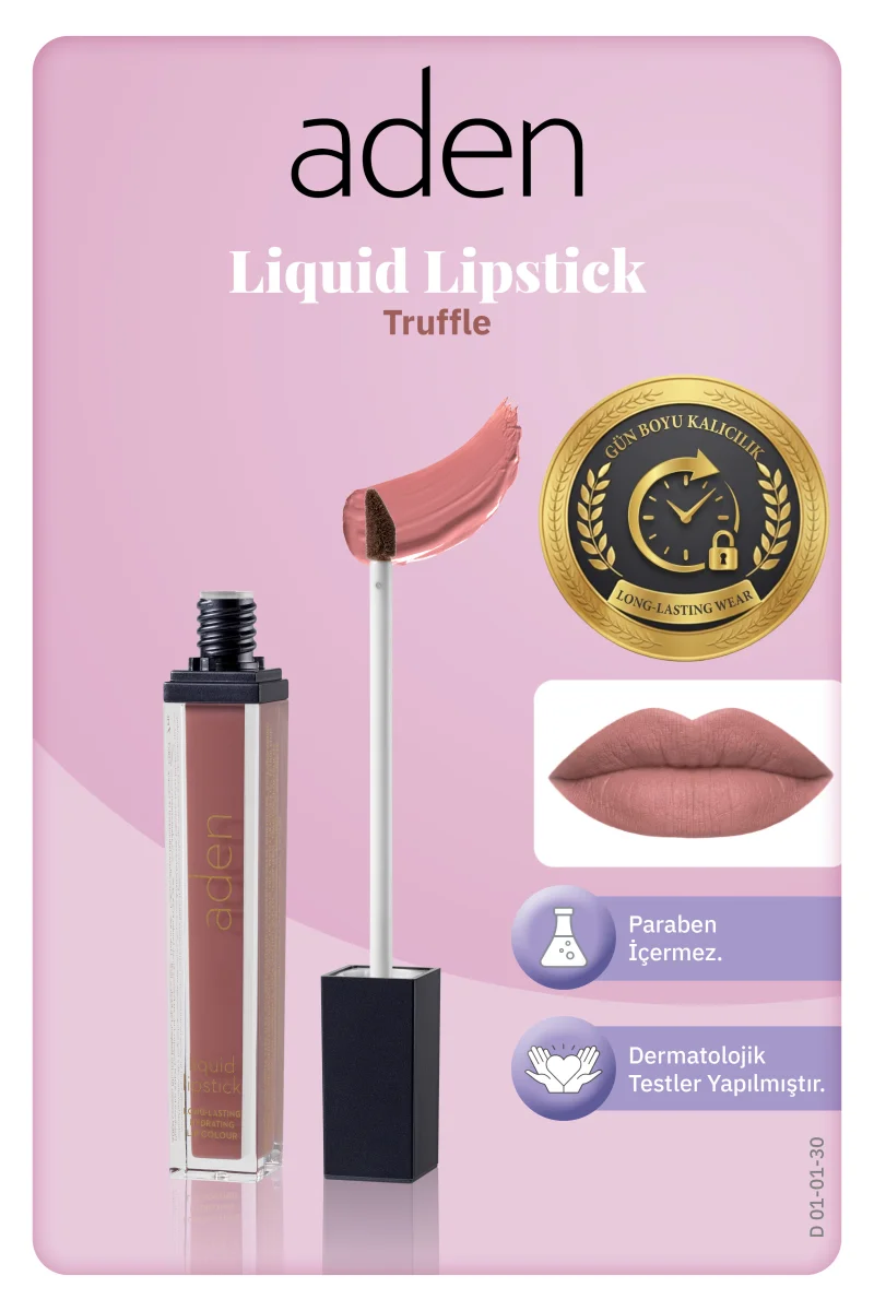 Aden Liquid Lipstick - Likit Ruj 30 Truffle(Sütlü Kahve)