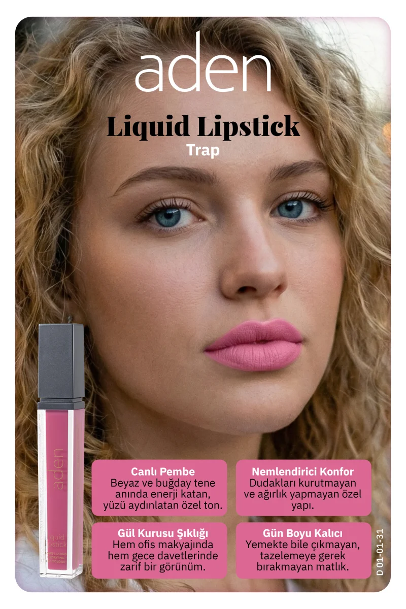 Aden Liquid Lipstick - Likit Ruj 31 Trap(Orkide Pembesi)