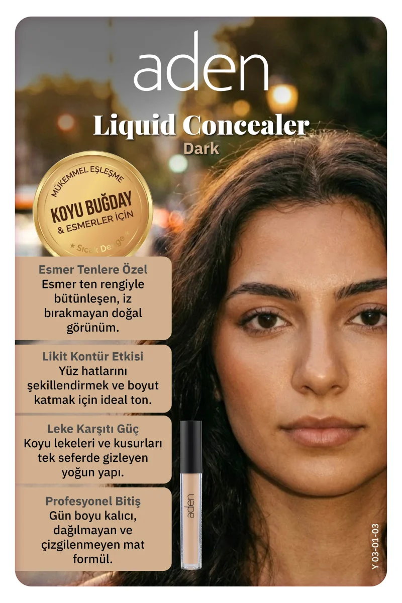 Aden Liquid Concealer - 03 Dark(Koyu)