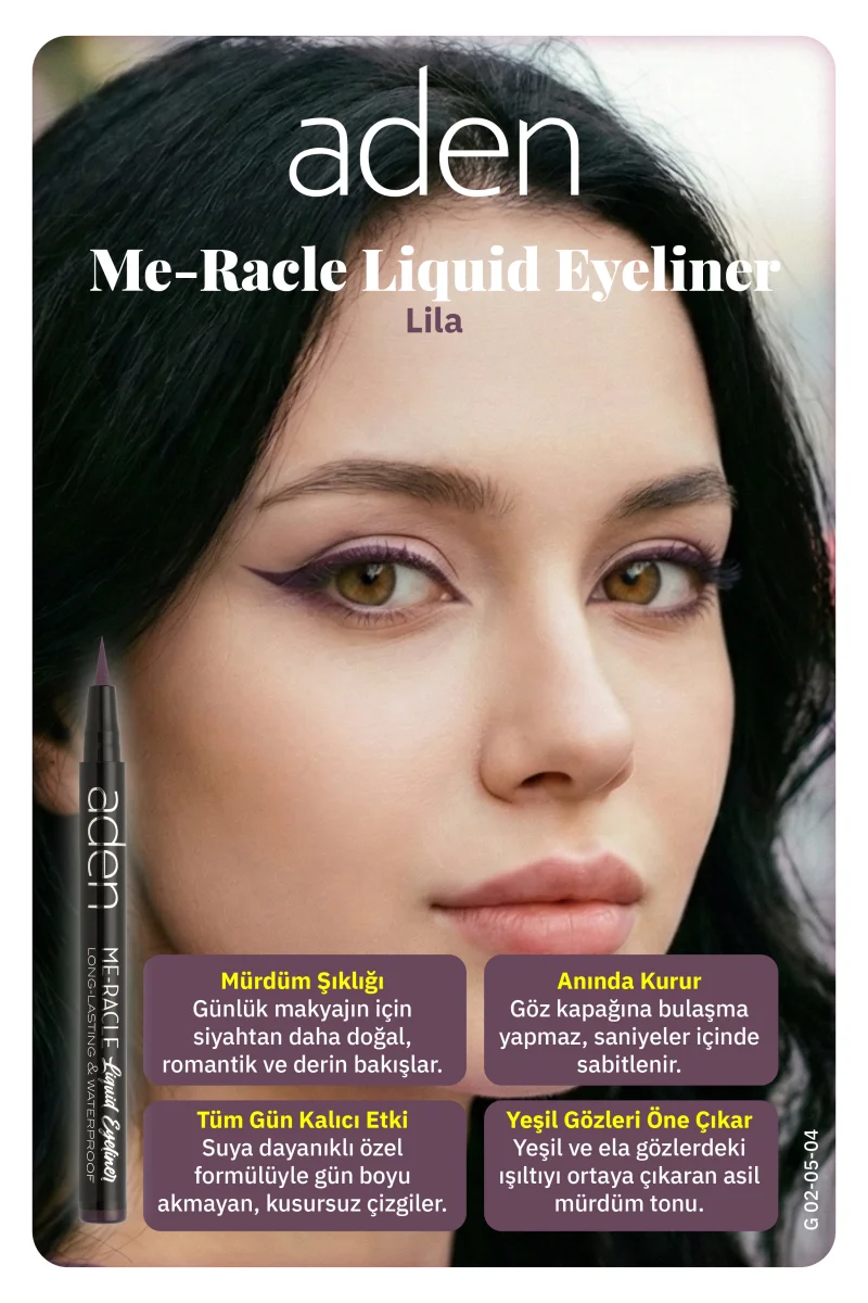 Aden ME-RACLE Liquid Eyeliner - Likit Eyeliner 04 Lila(Lila)