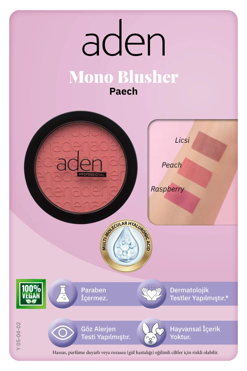Aden Mono Blusher - Tekli Allık 02 Peach(Şeftali)
