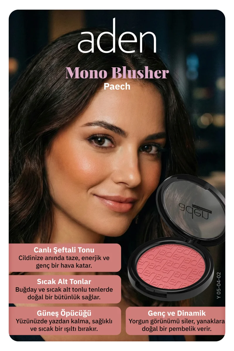 Aden Mono Blusher - Tekli Allık 02 Peach(Şeftali)