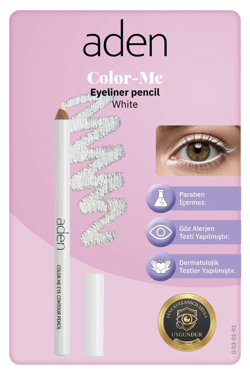 Aden Color-Me Eye Contour Pencil - Göz Kontür Kalemi White(Beyaz)