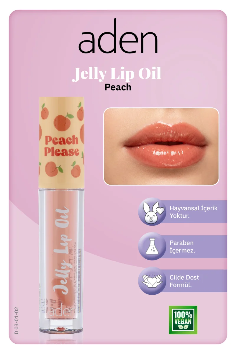 Aden Jelly Lip Oil - Dudak Yağı Peach (Şeftali)