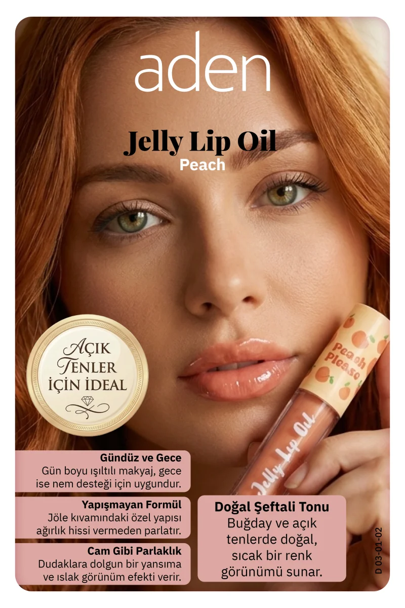 Aden Jelly Lip Oil - Dudak Yağı Peach (Şeftali)