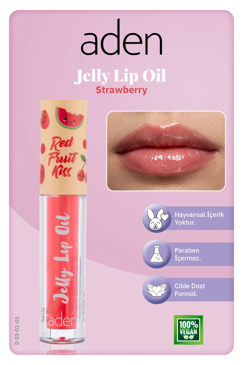 Aden Jelly Lip Oil - Dudak Yağı Strawberry (Çilek)