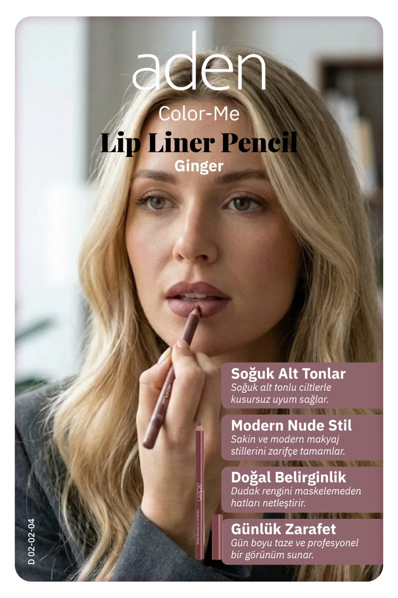 Aden Color-Me Lip Contour Pencil - Dudak Kontür Kalemi 04 Ginger(Zencefil)