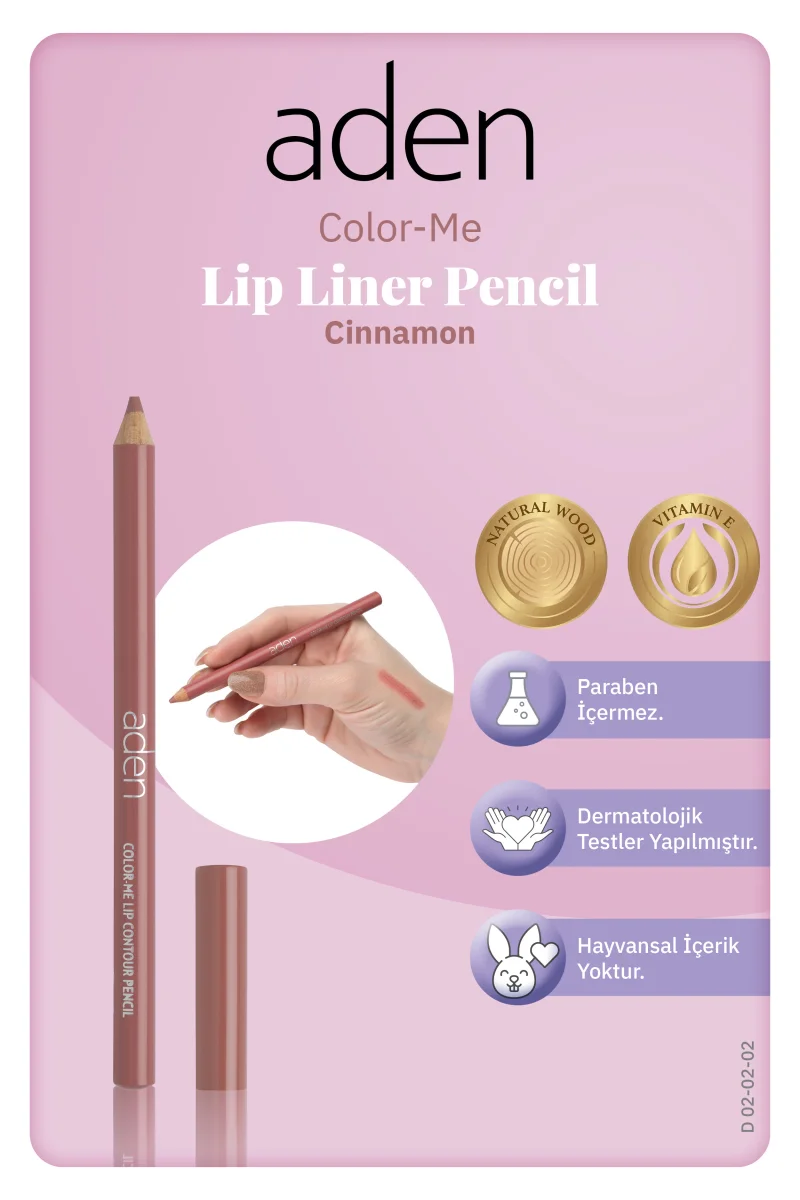 Aden Color-Me Lip Contour Pencil - Dudak Kontür Kalemi 02 Cinnamon(Tarçın)