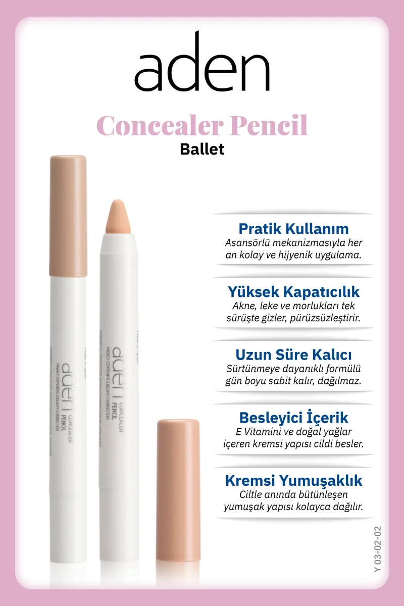 Aden Concealer Pencil - Kapatıcı Kalem 02 Ballet(Ten)