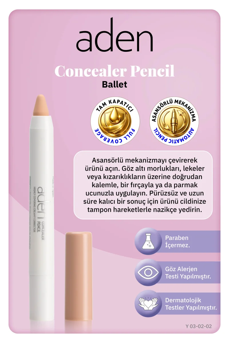 Aden Concealer Pencil - Kapatıcı Kalem 02 Ballet(Ten)