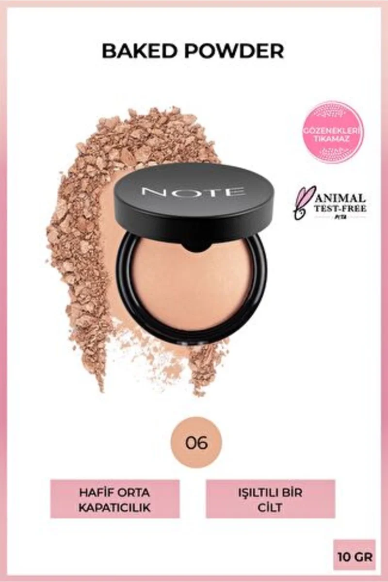 Baked Powder 06 Gold Bronze Işıltılı Bitişli Highlighter Toz Yüz Pudrası