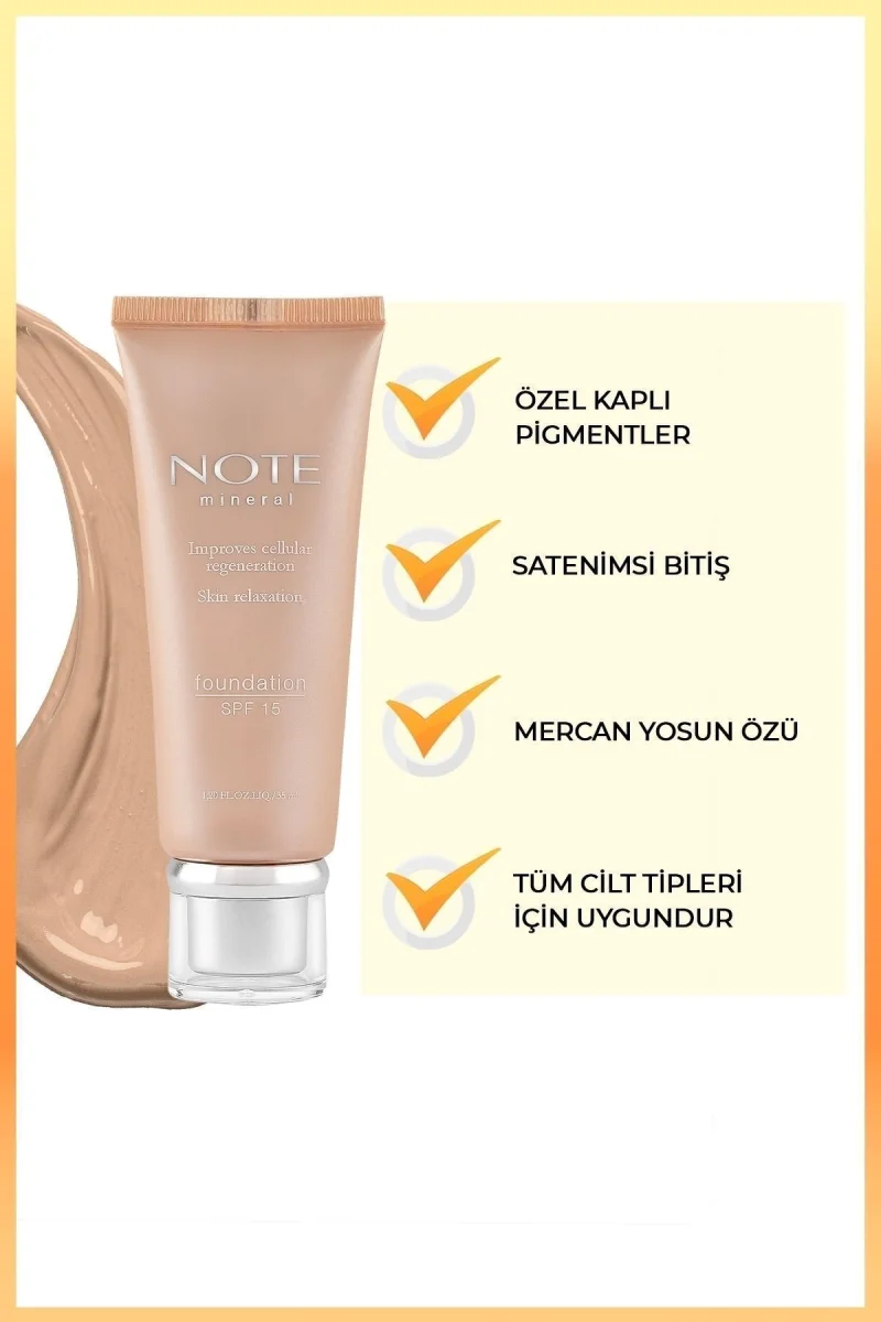 Mineral 402 Saten Bitişli SPF 15 Kapatıcı Fondöten