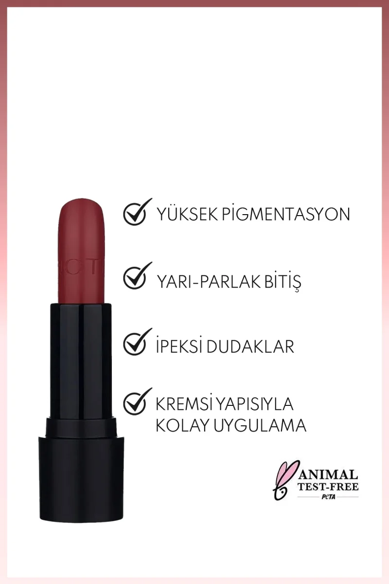 Deep Impact Lipstick 11 Vibrant Pink Kremsi Dokulu Yarı Parlak Ruj - Kırmızı