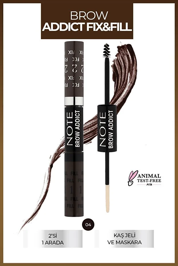 Cosmetics Brow Addict Fix&Fill Kaş Farı ve Maskarası 2'si 1 Arada - 04 Grey Brown